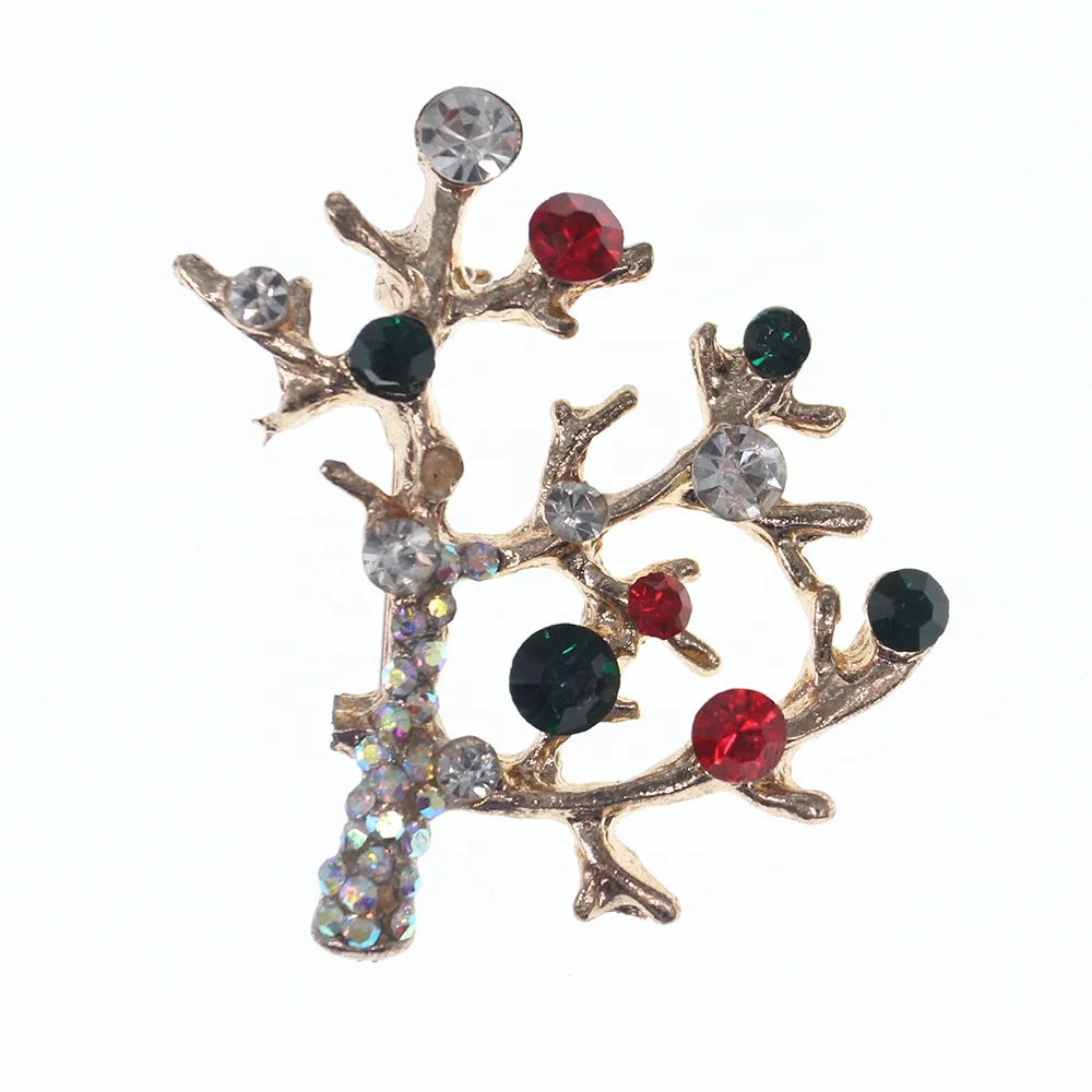 

Wholesale Beautiful Amazing Colorful Crystal Tree Branch Brooches, As picture