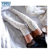 Wholesale custom winter womens thick knee high boots cable knit socks