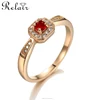 24k gold plated jewellery silver ruby ring red cz stone ring jewelry bulk buy from china