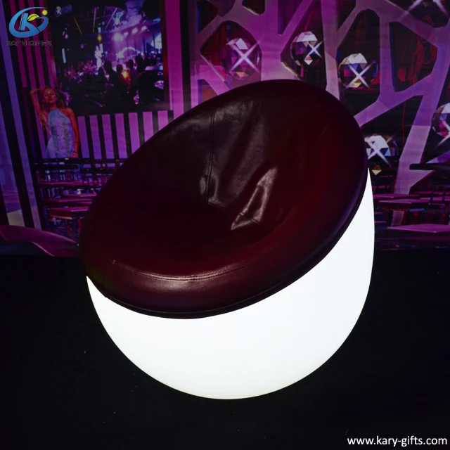 Leather Cushion Coffee Bar Outdoor LED sofa