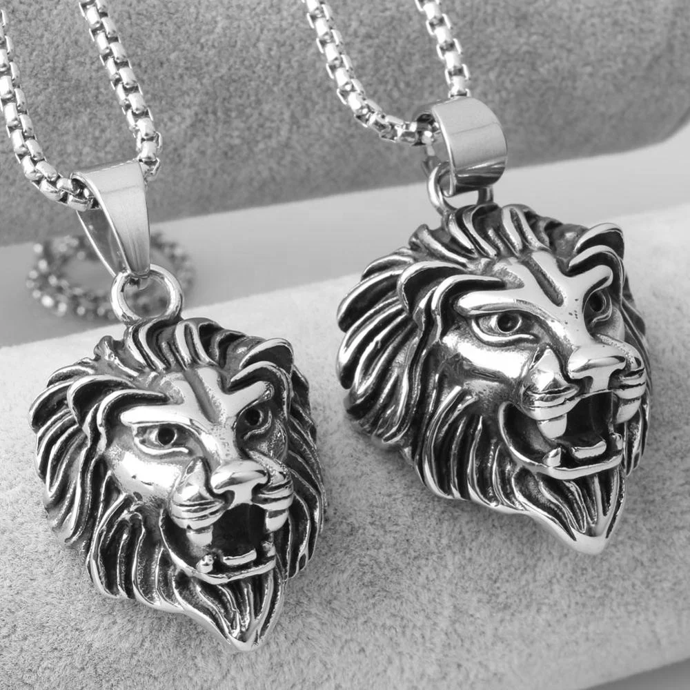 

New Arrival Charm Lion Head Desgin Stainless Steel Pendant Necklace for Men