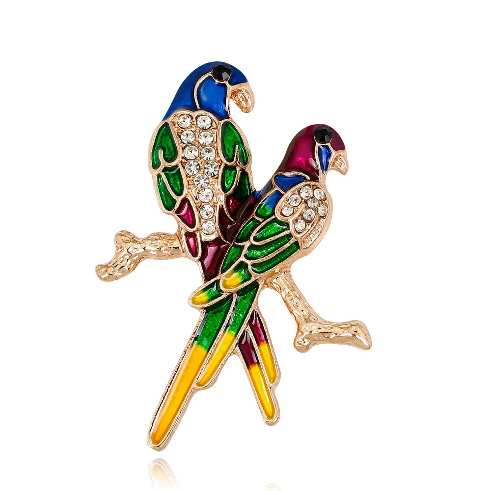 

Newest couple parrot brooch design fashion animal bird brooch