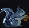 Animal Pattern Embroidery Two Way Reversible Sequin Patch For T-shirts