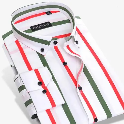 

New Handsome Men Long Sleeve menshirts stripe shirts for men dress shirts for men 100% cotton