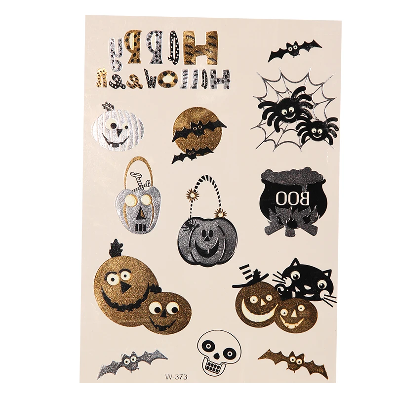 

Halloween Temporary Tattoos for Kids Glow in The Dark Tattoo Stickers Waterproof Birthday Party Favors Accessory Supplies, Metallic gold, silver, black, blue or cmyk