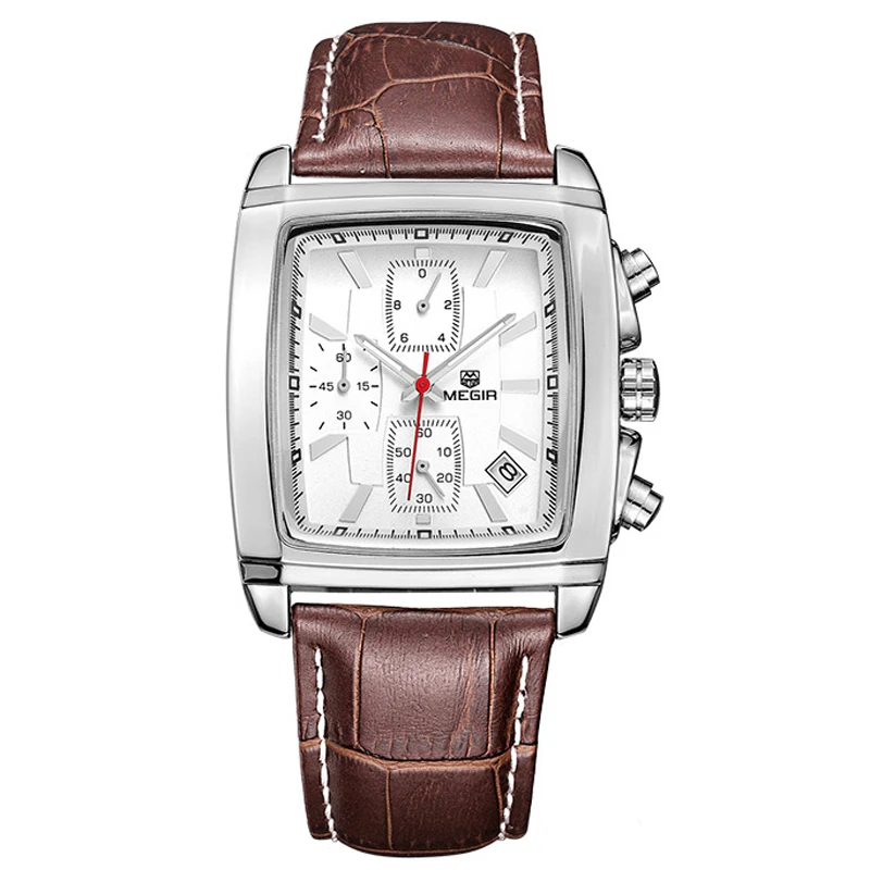 

MEGIR mens watches top brand luxury men military sport luminous wristwatch chronograph leather quartz watch relogio masculino
