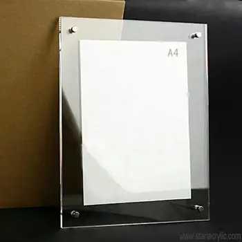 8 X 10 Plexiglass Clear Acrylic Sign Holder With Standoff Hardware ...