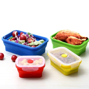 Image of 4PCS/SET SILICONE LUNCH BOX FOLDING FOOD GRADE SILICONE CONTAINER