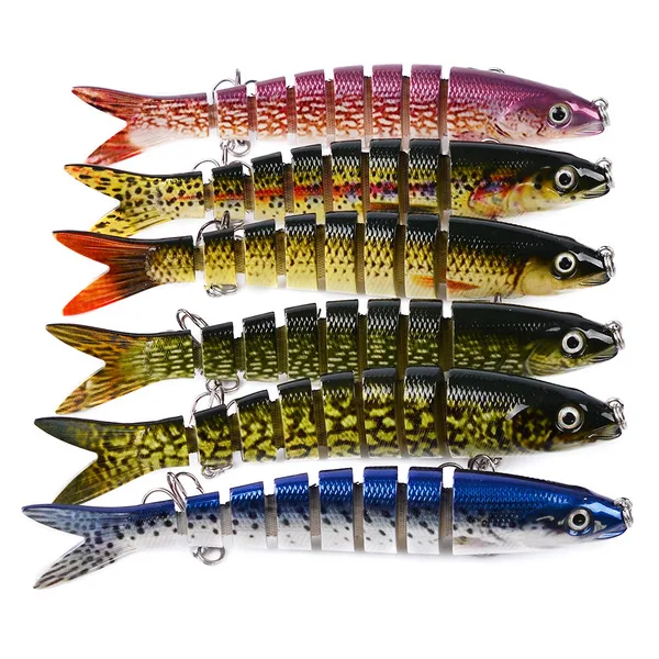 

Fulljion 19g 13.28cm swimbait 8 segments Plastic Fishing Lure, 12 color as showed