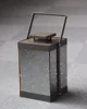 METAL MIRROR SURFACE LANTERN WITH 40 LEDS COOPER WIRE STRING LIGHTS, BATTERY OPERATED, FOR INDOOR USE