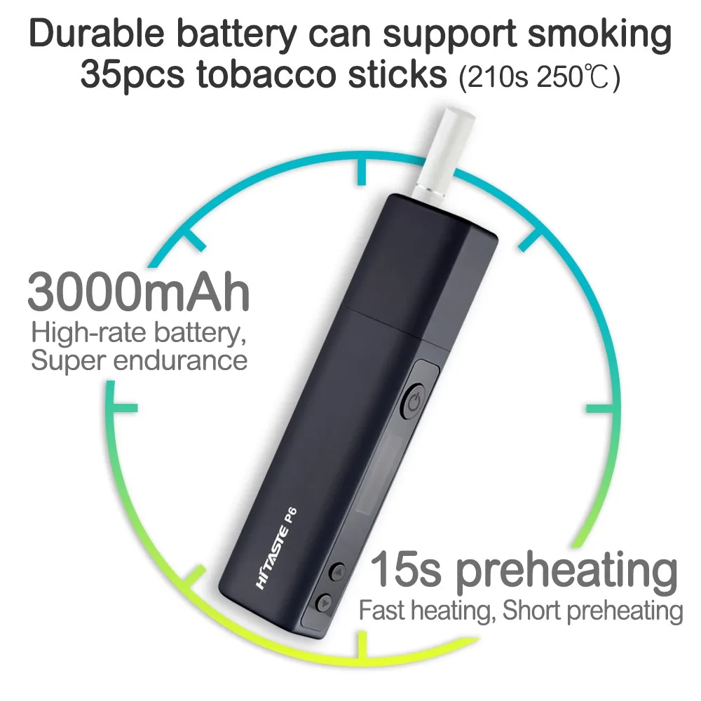 
2019 Trending Products Hitaste P6 Heat Not Burned Device OLED Screen 