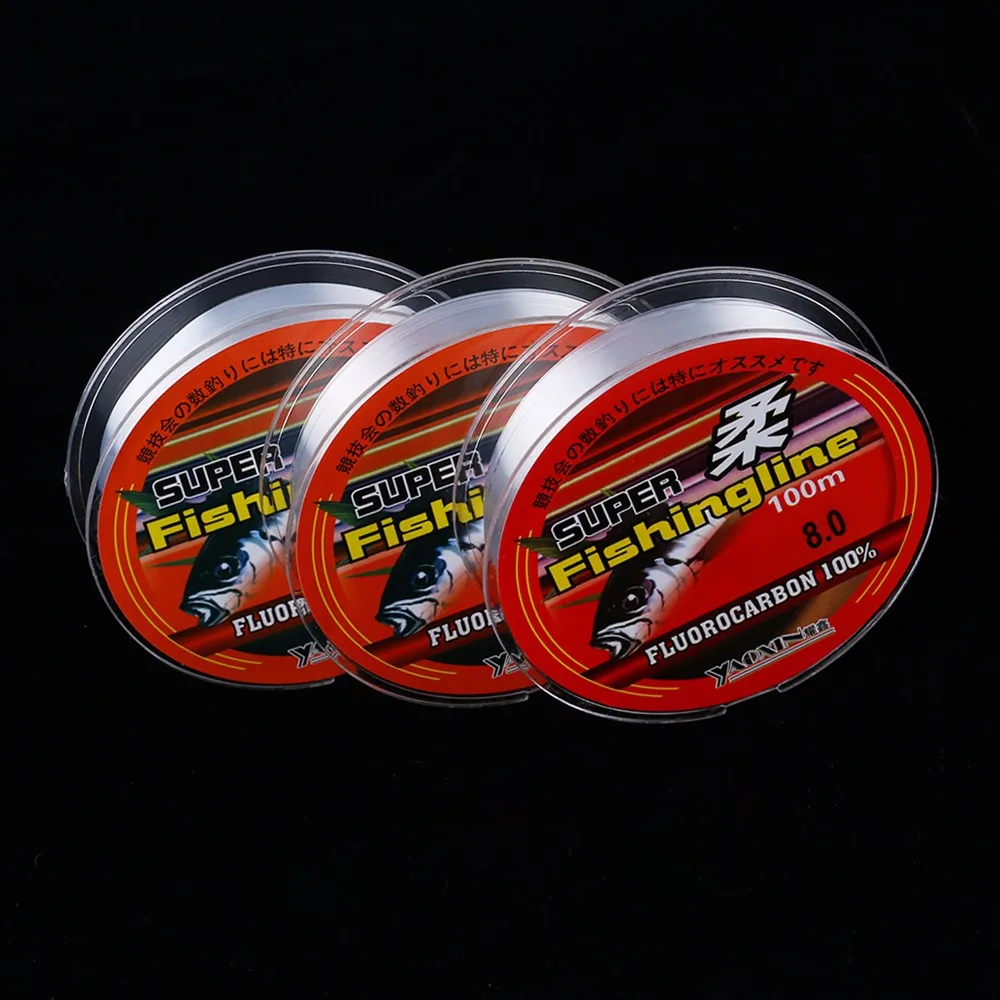 Transparent Fishing Line 100m Nylon Transparent Fluorocarbon Tackle Line A0A3
