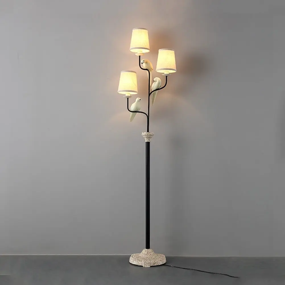 WAN SAN QIAN- Postmodern Iron Floor Lamp Garden Nordic Living Room Bedroom Study Creative 3-Head Bird Floor Lamp 170x27cm Floor Lamp