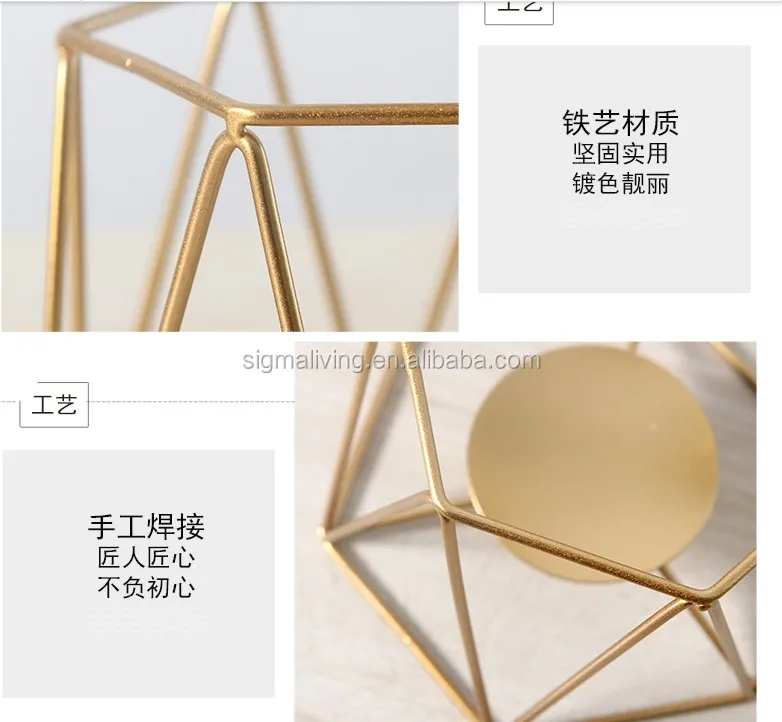 Portable classic indoor outdoor decorating metal glass candle holder