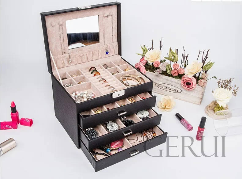 Nuevo Diseño Multi-cajón De Protección Llevar Caso De Joyería