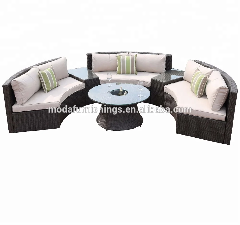 6pc Latest Design Poolside Rattan Patio Wicker Sofa Half Moon Circle Outdoor Furniture Garden Set Buy Sofa Bed Double Deck Bed Rattan Outdoor Furniture Latest Design Sofa Set Circle Outdoor Furniture Garden Set