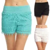 ladies' fashion wear image Scalloped and Floral Crochet Lace Shorts 100 polyester shorts for wholesale