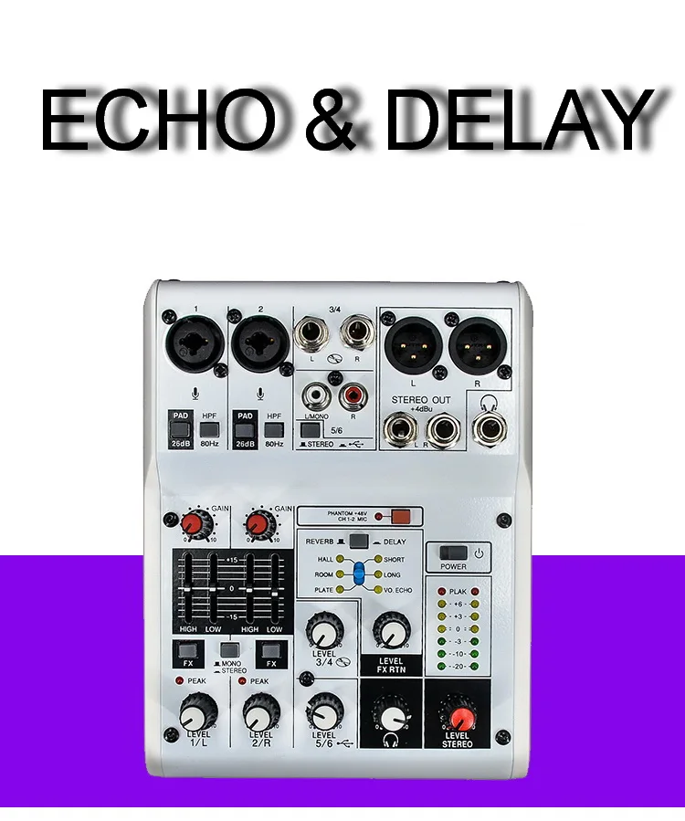 Venta al por mayor Mini DJ Mixer con USB para fuente de alimentaci&oacute;n de 5V Audio Mini Mixer Precio