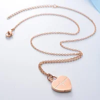 

2019 new heart lock QR code with music necklace rose gold stainless steel pendant personalized birthday gift