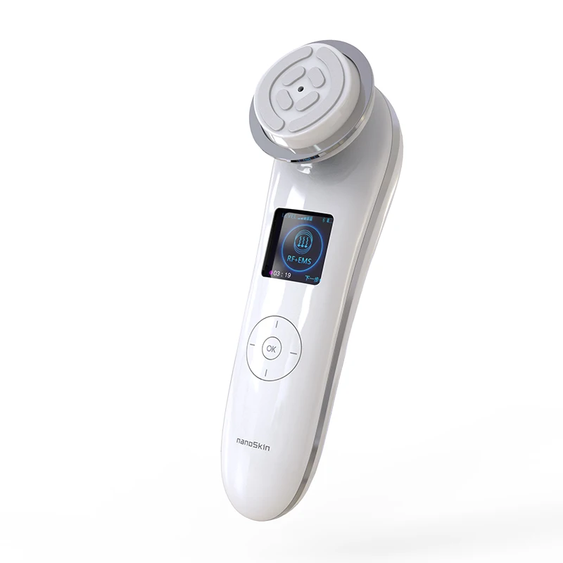 

nanoSkin multifunction facial machine skin tightening massage with ice cool rf handheld beauty device