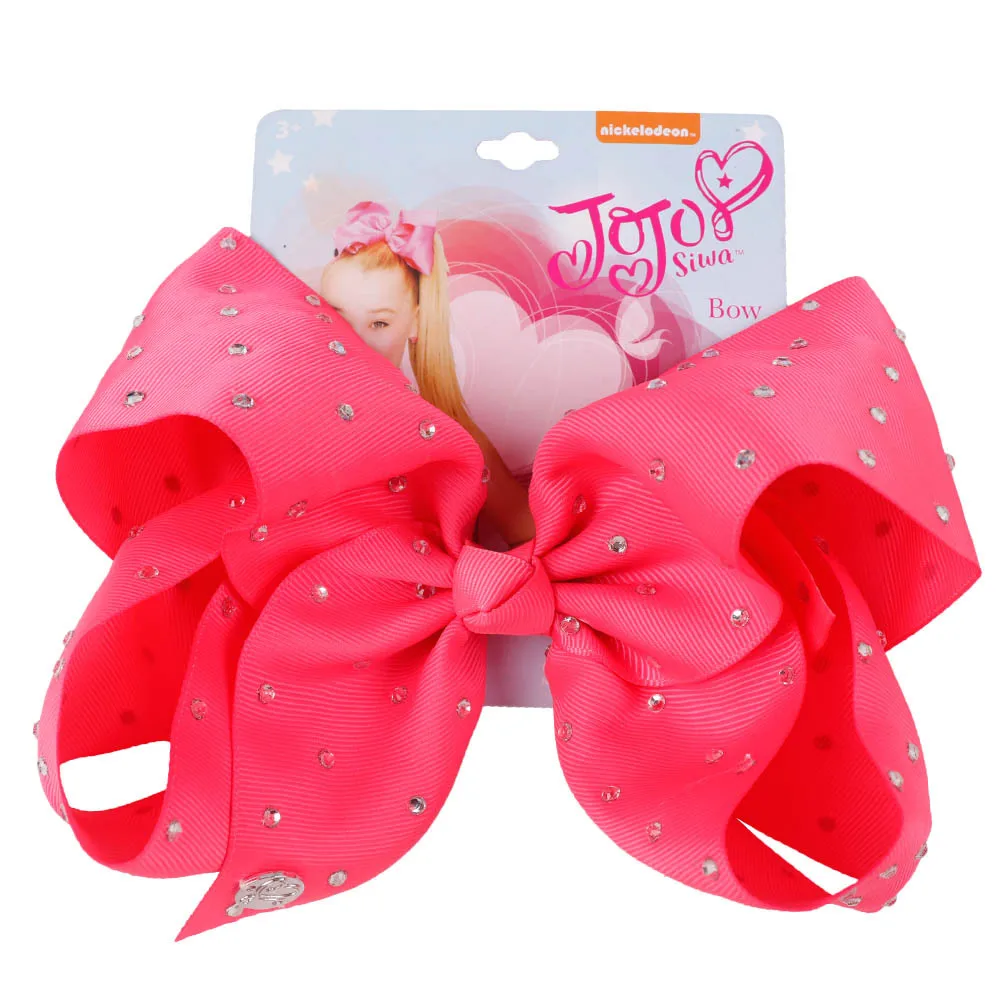 

free shipping plain rhinestone grosgrain ribbon jojo siwa hair bow for girl ladies, Choose from picture