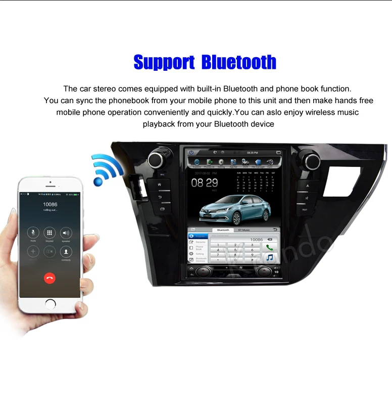 Krando Android 6.0 10.4" Android Car Vertical Multimedia Navigation For