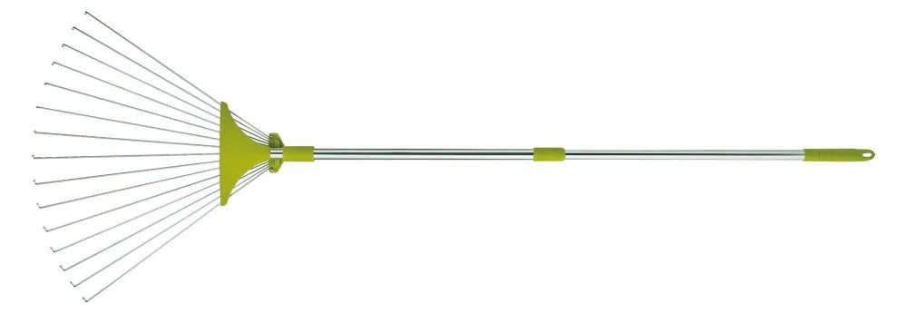 
(PC-1048E) 15 Flat Tine Telescopic Adjustable Lawn Garden Rake 