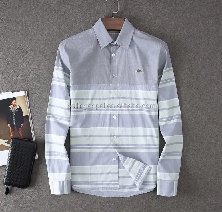 Latest men's fashion long sleeve plaid pure linen shirts for men slim fit