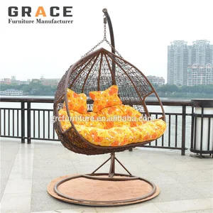 Best Price Double Rattan Hanging Papasan Moon Chair