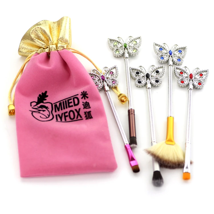 

Maquiagem Gift Colors Crystal Alice in Wonderland Makeup Brushes Butterfly Women Make Up Brush