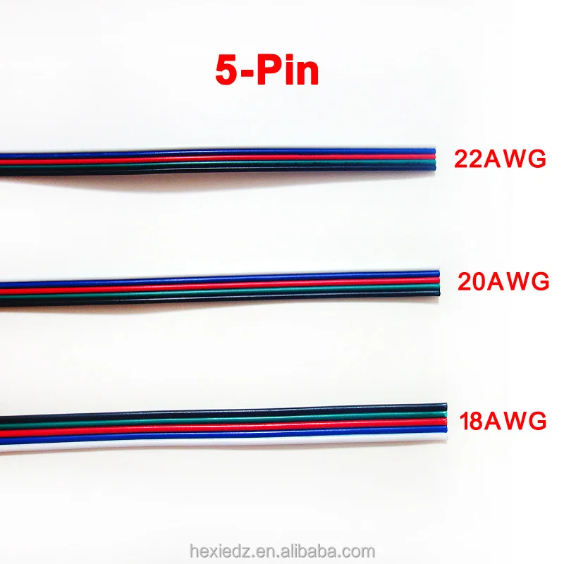 2Pin 3Pin 4Pin 5Pin 5M 10M 20M 18AWG 20AWG 22AWG Electric Extension Wire Cable For Single Color RGB RGBW LED Strip Light