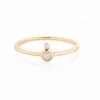 Delicate 14K gold plated CZ 925 Italian silver synthetic opal ring jewelry
