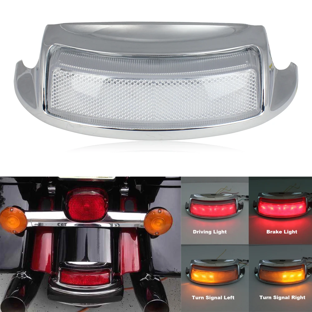 Rear LED Fender Tip Light Tail Brake Turn Signals Clear Lens for Electra Street Glide 2014-2017 Motorcycle