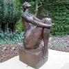 Factory cast metal sitting lady statue bronze nude woman female sculpture