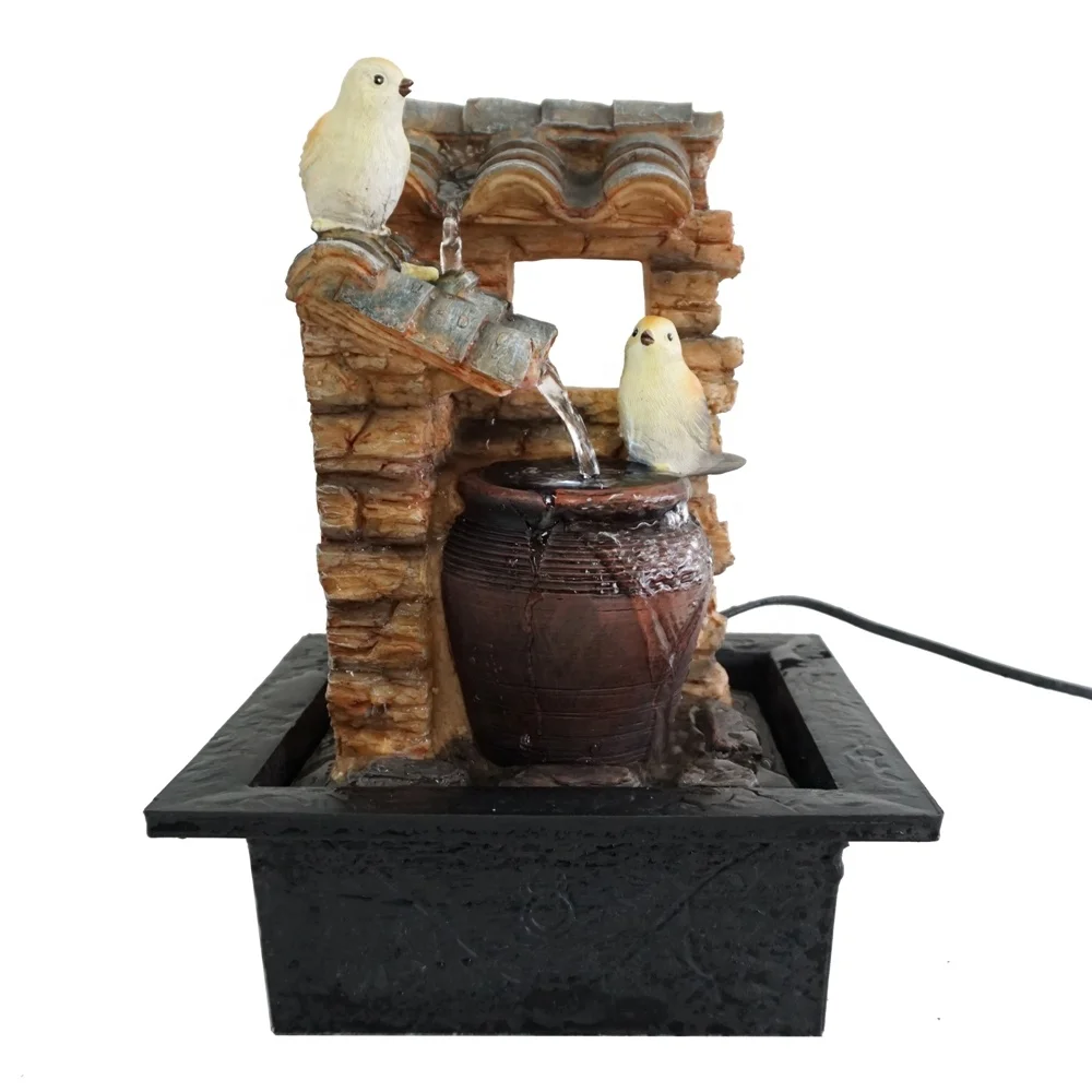 Resin Birds Table Top Indoor Water Fountain Waterfall Feature Buy