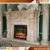 European Royal Floral design hand carving flower decoration marble fire place surround 2 sided electric fireplace