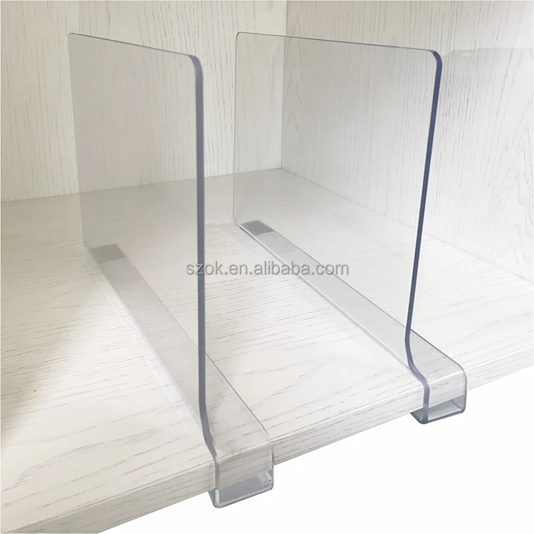 
Plexiglass Clear Acrylic Shelf Dividers for Closets / wood shelves 