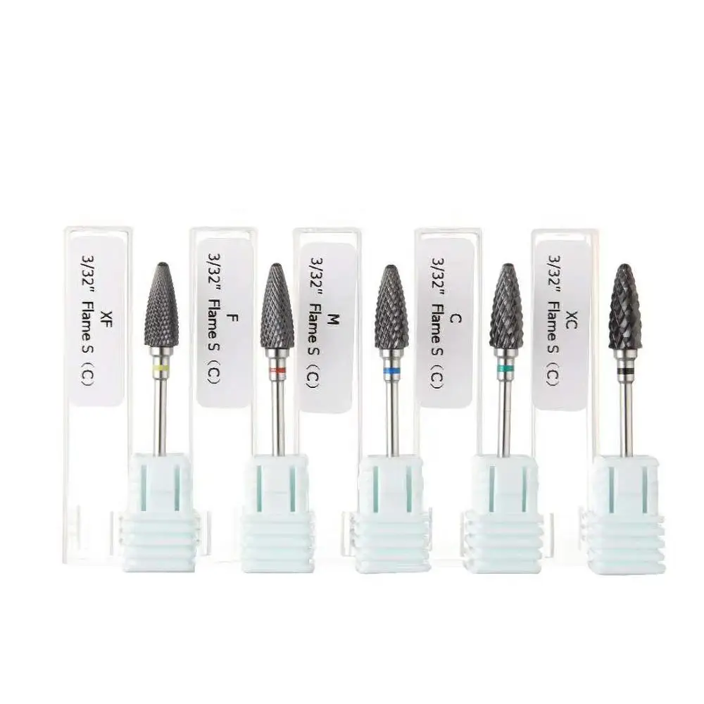 

Black Ceramic Nail Drill Bit 3 / 32 " ShankNail Drill Bits Nail Art Foot Cuticle Clean Burr Bits