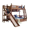 2019 New Design children furniture solid wooden bunk bed for kids pull down wooden wood double bunk bed for wholesale