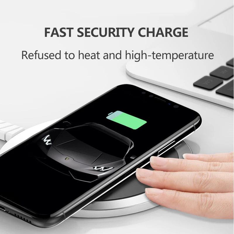 KAKU new 2018 qi charger 10 w zinc alloy fast x10 wireless charging pad charger