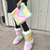 outdoor fur boots women winter fur boots big size fur boots