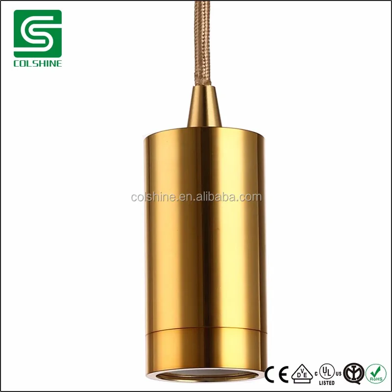 E27 Metal Pendant Lamp Holder With Ceiling Canopy And Textile Cable