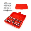18pc Oil Drain Pipe Plug Socket Key Gearboxes Hexagon Square Axles 3/8 Drive Removal Tool Set