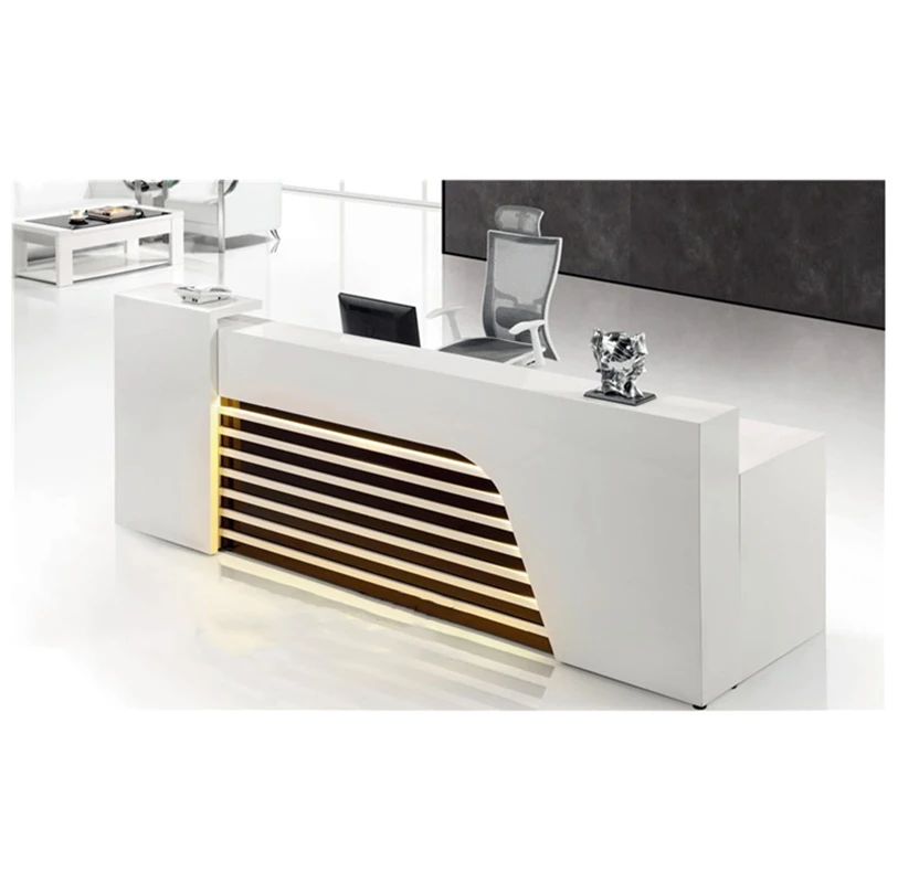 2 Seats Mdf Reception Desk Dimensions With Light Inside Buy