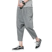 

high quality new fashion design wholesale cargo harem pants men wide leg trousers factory