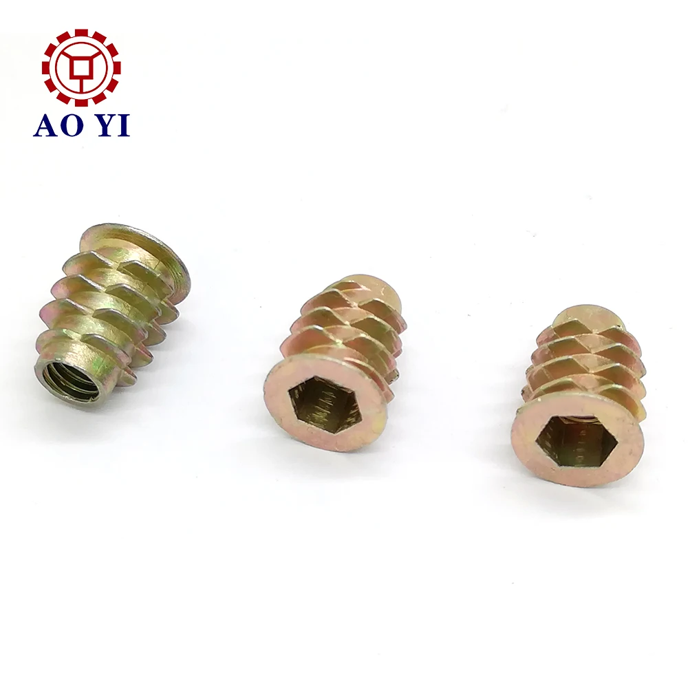 
Metal barrel hex socket m8 insert nut for wooden furniture 