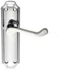 Bright chromium metal die casting Security door double latch gate lock lever handle