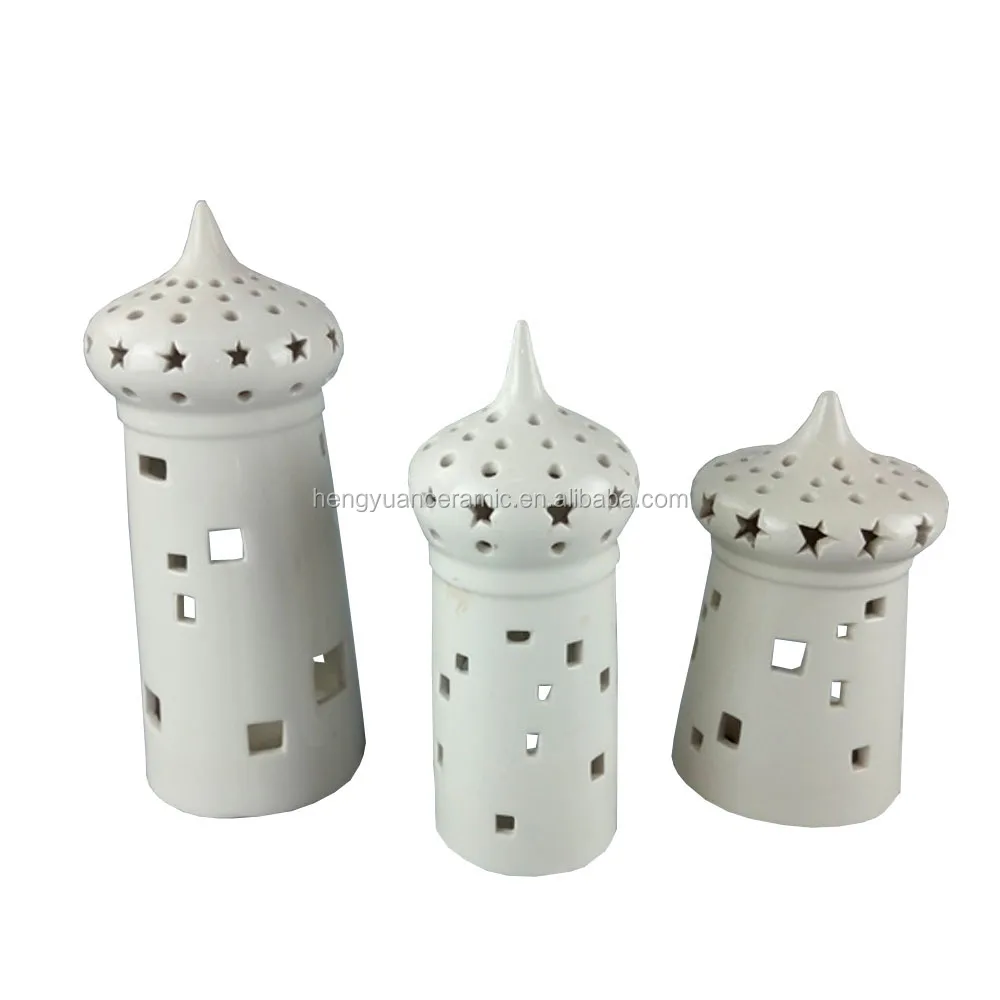 Porcelain House Candle Holder Ceramic For Islam Decoration Supplies