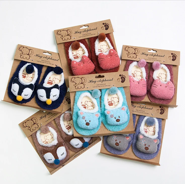 

Indoor warm fluffy girl newborn fur fashion children designers cute cartoon shoes kids footwear baby non-slip floor house shoes