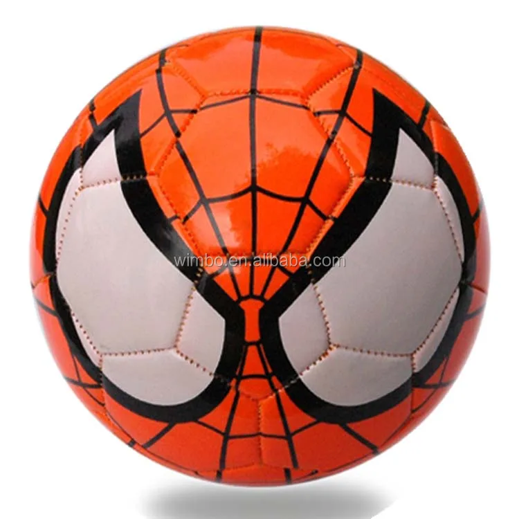 Pvc جلدية الخياطة مخيط spider man soccer ball للأطفالكرة القدم وكرة